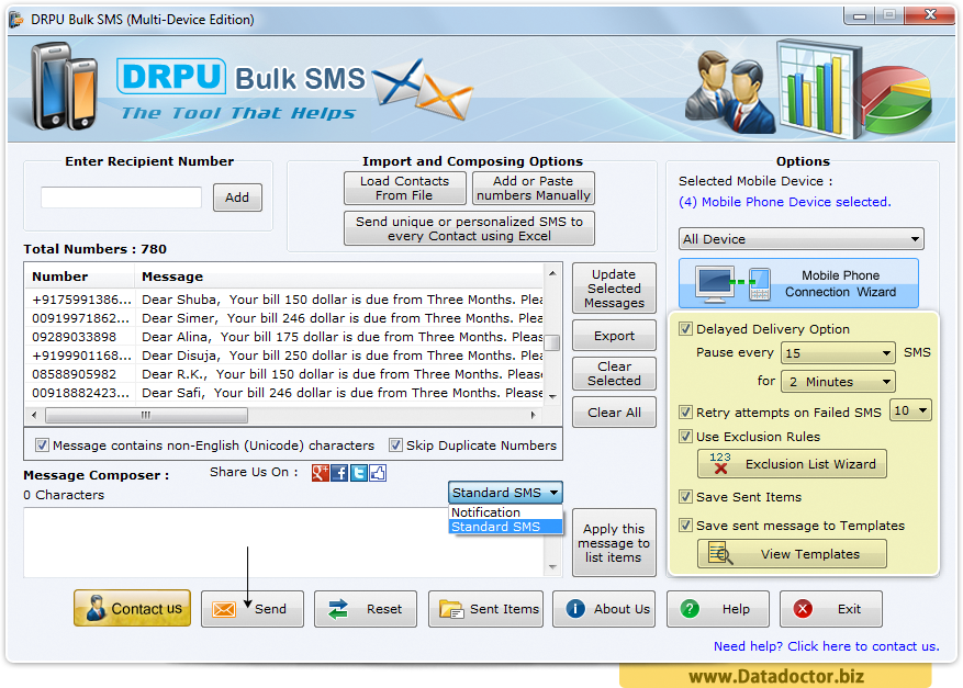 Windows Bulk SMS Software (Multi-Device Edition)