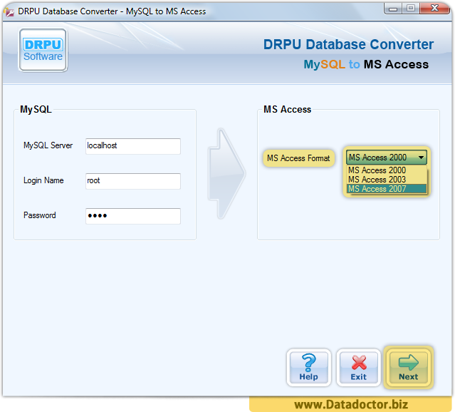 MySQL to MS Access Database Converter