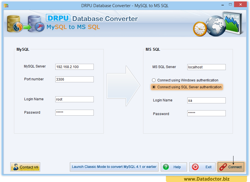 MySQL to MS SQL Database Converter