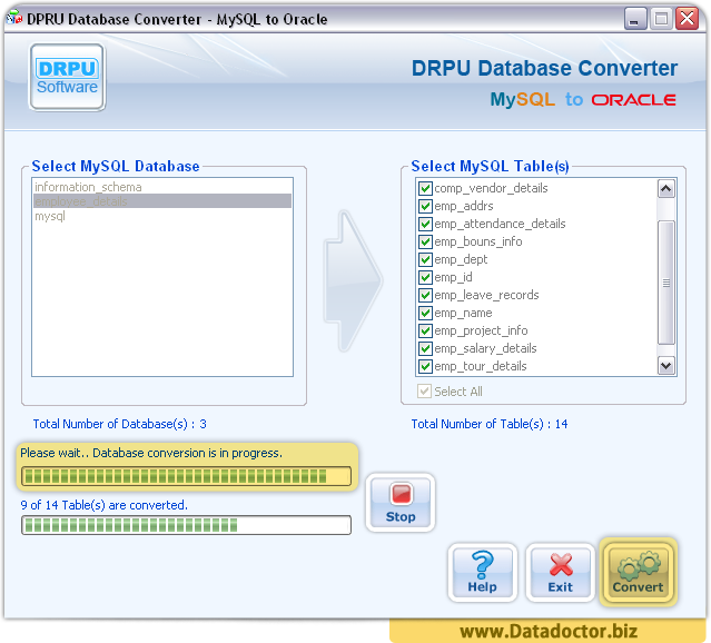 MySQL to Oracle Database Converter Tool