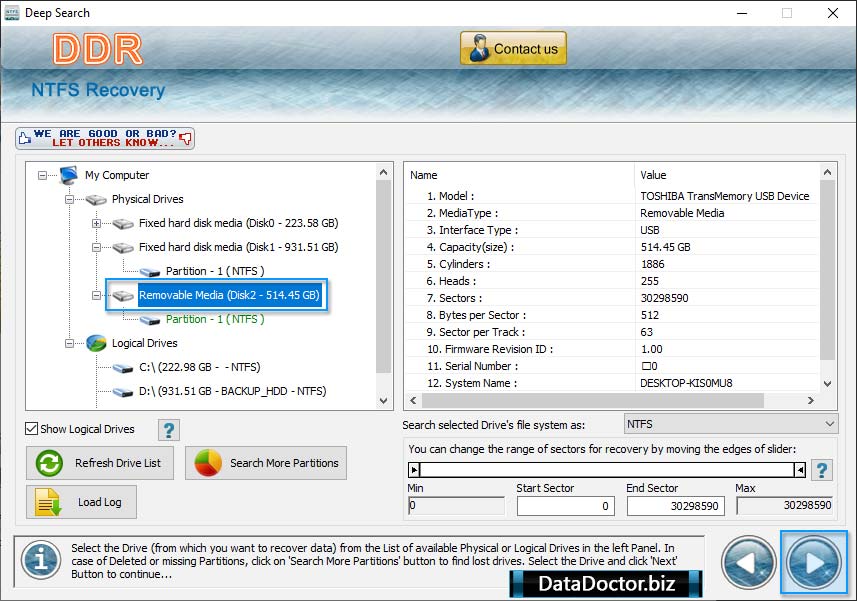 Select hard disk