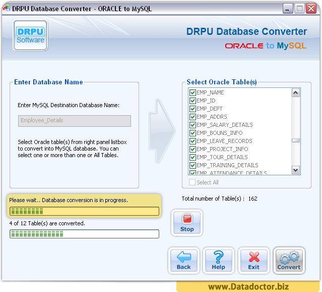 Oracle to MySQL Database Converter Tool