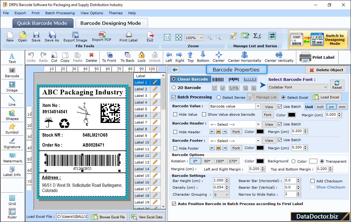 Barcode Properties