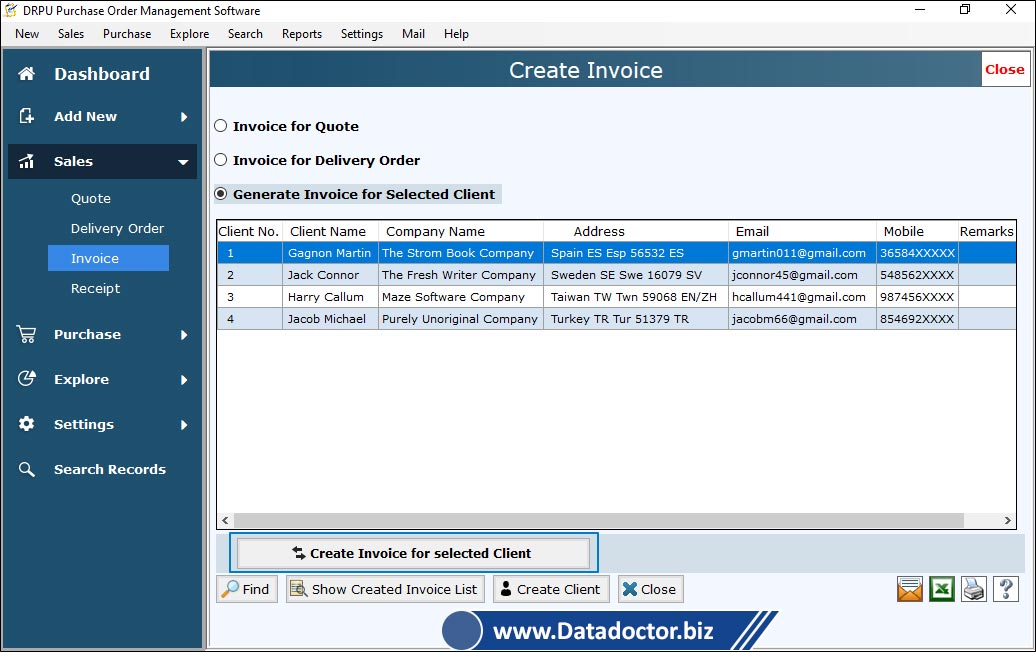 Create Invoice