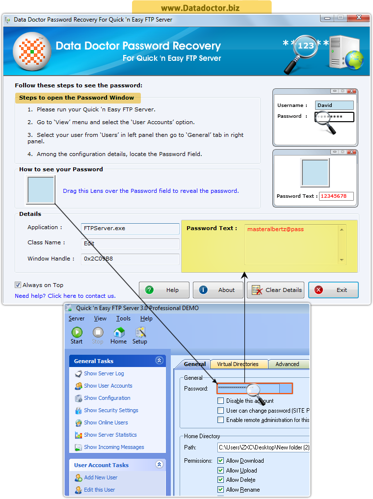 Password Recovery Software For Quick 'n Easy FTP Server