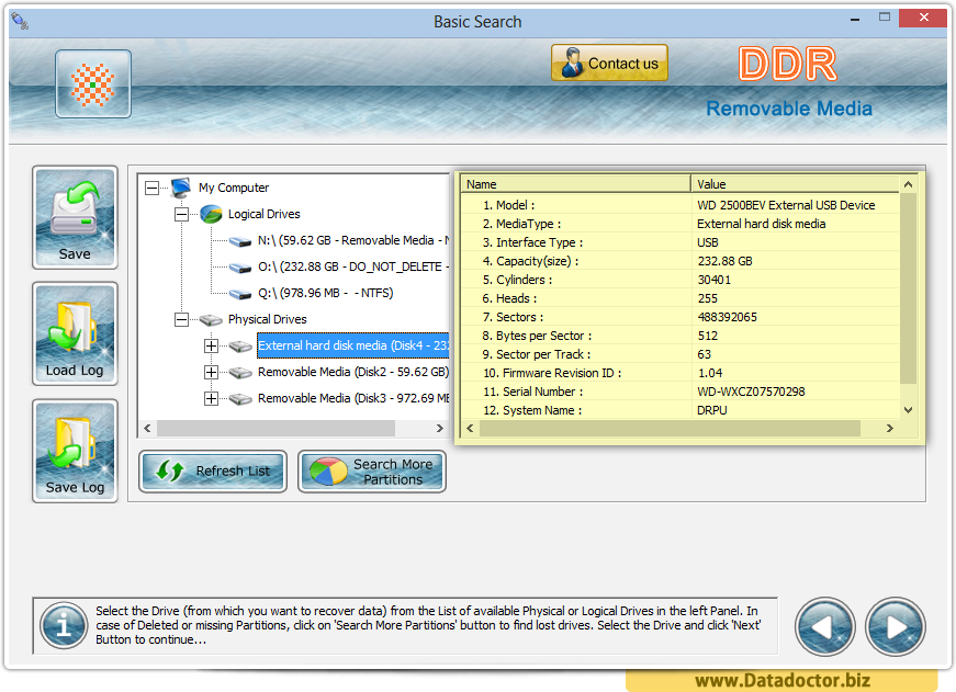 Removable media data recovery software recover lost deleted data