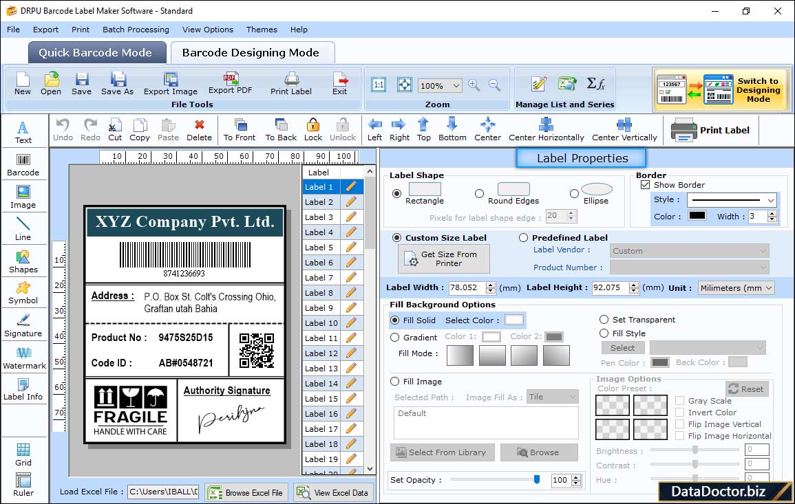 Label Properties