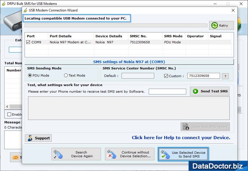 Use Selected Device to Send SMS Use Selected Device to Send SMS